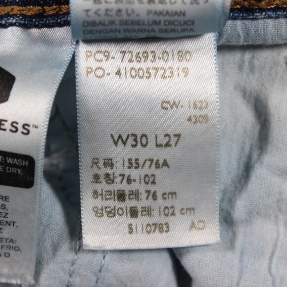 Levi’s Jeans Womens 30x27 Blue Ribcage Straight Ankle High Rise Distressed - Picture 6 of 11